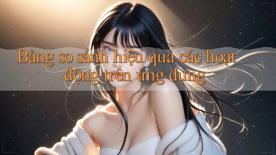 Bảng so sánh hiệu quả các hoạt động trên ứng dụng